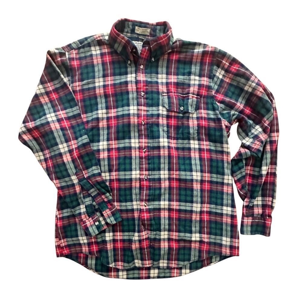 London Fog Vintage Oversized Womens Mens Flannel Boho Gorpcore Size L